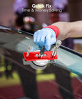 Stainless Steel Windshield Repair Kit With Injector Bridge Assembly For Pro Grade Glass Repair Auto Glass Resin Injection Tool in use on windshield.
