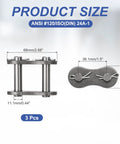 Durable Three Piece Manganese Steel ANSI 120 Roller Chain Connecting Link Master Plate with dimensions 68mm and 38.1mm, ideal for quick mechanical fixes.