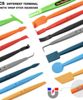 Colorful micro squeegees and tucking sticks from Pro Grade Car Window Tint And Vinyl Wrap Tool Kit With 1800W Heat Gun 110V.
