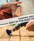 Person using 2 Inch 36 Grit Sanding Discs Pack Of 150 For Die Grinder Aluminum Oxide Discs For Surface Prep