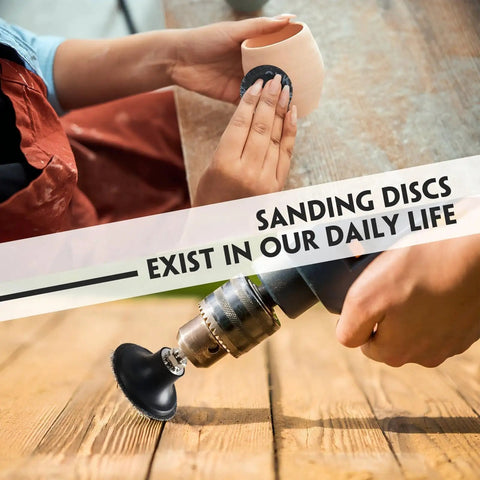 Person using 2 Inch 36 Grit Sanding Discs Pack Of 150 For Die Grinder Aluminum Oxide Discs For Surface Prep