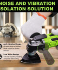 Cordless Oscillating Tool Kit With 20V Battery, Blazing 20,000 OPM, shown with anti-vibration and low noise features