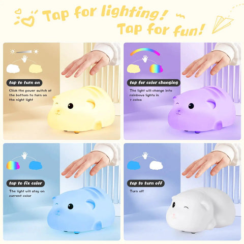 Adorable Cat Shaped Night Light For Kids Who Love Cozy Vibes Silicone USB Rechargeable Multicolor LED Lamp With 7 Color Modes Safe For Babies Nursery Decor Gift For Baby Children Toddlers And Teens
