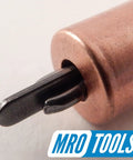 Close-up of copper Cleco Kwik Lok fastener from Cleco Kwik Lok Fasteners Set With Pliers And Carry Bag Fifty One Eighth Inch And Fifty Three