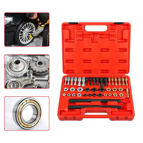 Rocksolid 45 Pcs Thread Repair Tool Kit With Storage Box For Stripped Bolt Restoration And Rethreading Screw Holes Made From Heavy Duty Alloy Steel For Pro And DIY Repairs, red case open