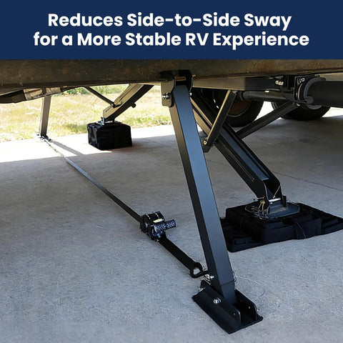 Beefy Heavy Duty Aluminum RV Stabilizer Mount For I Beam Adjustable 17 To 35 Inches Anti Sway Camper Jack Accessory visible