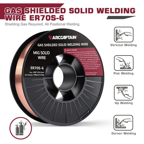 Pro Grade Mig Welding Wire 0.030 ER70S6 10 Lb Spool Low Splatter For Steel Smooth Feed And Deep Penetration Compatible With Lincoln Miller Forney Harbor Welders