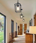 Totally Fresh 2 Pack Pendant Lights For Kitchen Island Featuring Modern Black Farmhouse Lantern Design With Hella Quick Setup And Dead Simple Style For Your Entryway Or Bedroom Space in a stylish hallway.