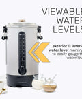 100 Cup Coffee Urn And Hot Beverage Dispenser With Dripless Faucet, Quick Brew For Big Batches, Stainless Steel Warmer
