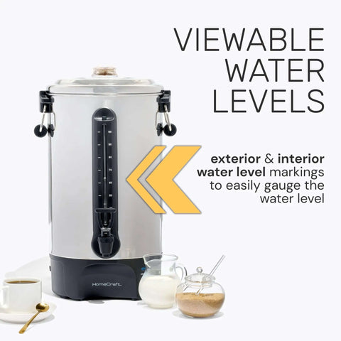 100 Cup Coffee Urn And Hot Beverage Dispenser With Dripless Faucet, Quick Brew For Big Batches, Stainless Steel Warmer