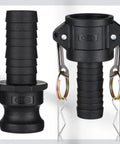 Camlock Fittings Kit 1 Inch Type C And E Polypropylene Cam And Groove Hose Fittings 8 Piece Set With 1 In Female Camlock And 1 In Male Camlock 1 In Hose Shank And Tube Couplings For Quick Connect, black fittings