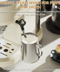 Home Barista Espresso Machine Generating Solid 20 Bar Pressure, Instant Heat Activation, Adjustable Steam Wand Crafting Hella Silky Latte Art, 42 Oz Tank, Cream with steam wand and milk frothing pitcher.