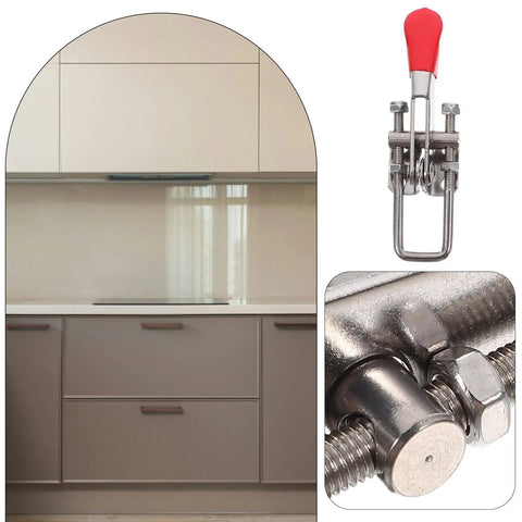 Heavy Duty Adjustable Toggle Clamp Latch Set With Stainless Steel And PVC Construction in kitchen setting close-up