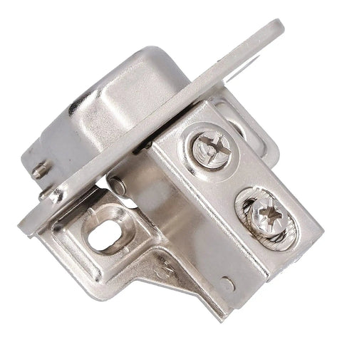 Close-up of a 95 Degree Concealed Cabinet Hinge with Soft Close in durable metal for European frameless cabinets.