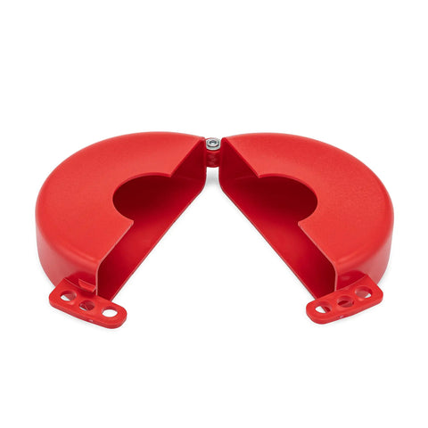 Heavy Duty Gate Valve Lockout Cover Made From Recycled Plastic Fits 2.25 To 5 Inch Valves And Keeps Valve Shutdown Safe During Maintenance.