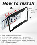 How to Install Top Notch Black License Plate Frames Two Pack With Hardcore Stainless Steel Construction and Rock Solid Rattle Free Fit Plus Full Mounting Kit.