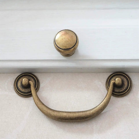 4.25 Inch Dresser Pull Handle Antique Bronze Zinc Alloy Cabinet Hardware Drawer Pull With 108mm Center To Center shown on furniture