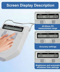 Pro Grade Digital Pupilometer With LED PD Meter, Memory Function, Diopter Compensation, And Interpupillary Distance Tool For Precise Eyewear Fitting Anywhere. Screen display of PD settings and accuracy