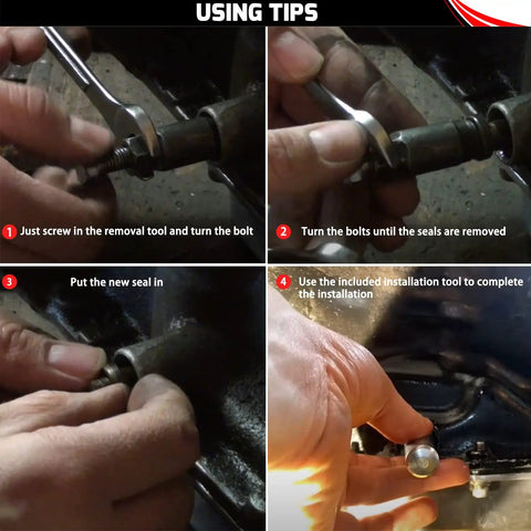 Transmission Shifter Seal Remover And Installer Tool DIY Friendly For Turbo 300 350 400 700-R4 4L60 200-4R 200C 350C 425 475 Includes Replacement Seal Kit And Guide For Quick Safe Seal Removal And Installation on transmission shaft