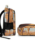 Western Cactus Print Unisex Backpack With Large Capacity Durable Polyester for Daily Use, side and top view