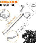 4 Inch Pegboard Hooks 25 Pack Pegboard Organizer Kit For Garage Storage And Tool Workshop Organization, Heavy Duty L Shape Hooks With 20lb Capacity Fits Standard Pegboards At Home Or Shop.