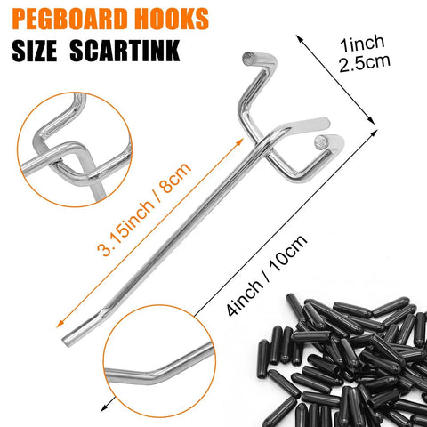 4 Inch Pegboard Hooks 25 Pack Pegboard Organizer Kit For Garage Storage And Tool Workshop Organization, Heavy Duty L Shape Hooks With 20lb Capacity Fits Standard Pegboards At Home Or Shop.