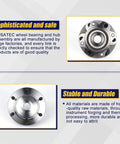 Front Wheel Bearing And Hub Assembly Fits 2010 2021 Lexus GX460 2003 2009 GX470 Toyota 4Runner 2007 2014 FJ Cruiser And 2005 2021 Tacoma Front 4WD With 6 Lug Bolts And ABS Plug And Play Direct Fit Replacement displayed with safety and quality checks.