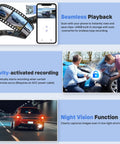 Benefits of the 9 Inch Wireless CarPlay Screen For Car With 4K Dash Cam And 1080p Backup Camera, showing seamless playback and features.