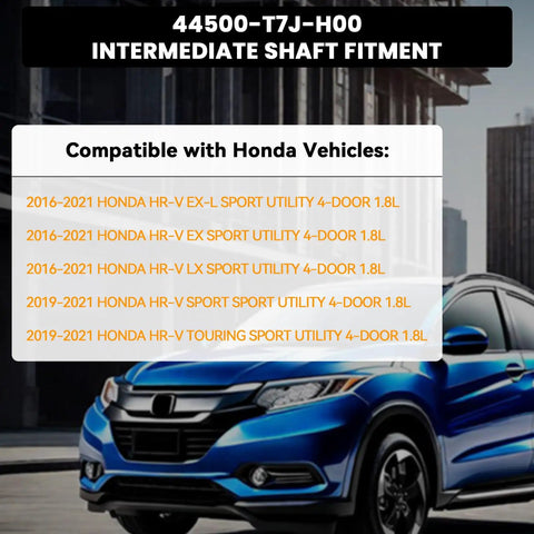 Compatible vehicles list with a blue Honda HR-V, highlighting 2016 to 2021 models.