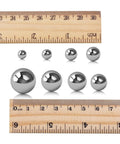 DIY Coin Ring Making Balls Set For Monkey Fist Projects Stainless steel balls with ruler showing size assortment