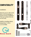 Top Tier Hinged Patio Door System With Slick Lever Handle Mortise Lock For Screen Storm Door Quick Fix Oil Rubbed Bronze showing components and installation guide.