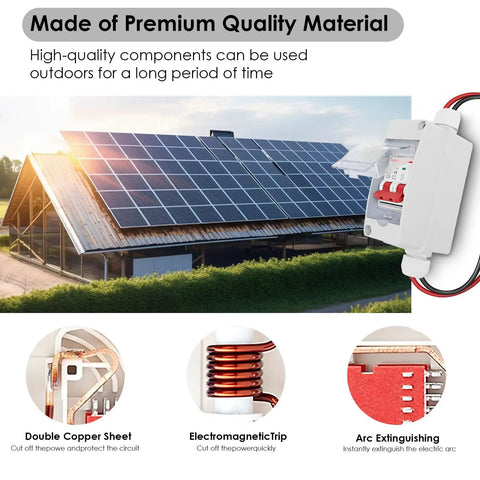 Outdoor Solar Disconnect Switch 20 Amp IP Waterproof DC Miniature Circuit Breaker For PV Systems And Home Use With Plug And Play