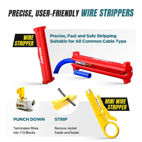 Seven In One Pro Grade Ethernet Crimping Tool Kit For RJ45 RJ11 Network Cabling Cat6 Cat5e Cat5 Connectors tools image