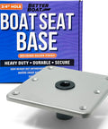 Boat Seat Pedestal Base Plate 7x7 Aluminum Seat Mount For Jon Boats And Fishing Boats, shown with packaging