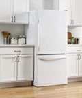 Installed refrigerator in kitchen using Specialty Appliance Epoxy Spray White 12 Oz 2 Pack For Exterior Appliance Surfaces