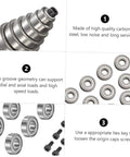 Replacement Bearings Kit For Router Bits With Top Mounted Bearing Guide, carbonized steel, low noise, double shielded design.