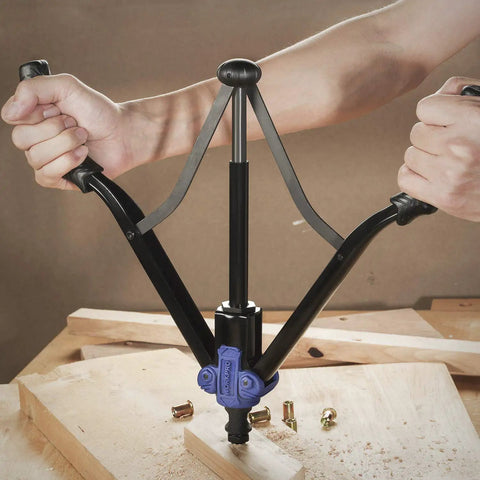 15 Inch Hand Rivet Nut Setter Kit with 79 Piece High Leverage Rivet Nut Tool Set in use on a wooden board