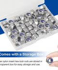 15 Pcs M10 1.5 Nylon Insert Lock Nuts Hex Nylock Self Locking Nut 304 Stainless Steel 18 8 DIN985 Tough As Nails in storage box