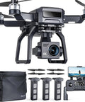 Pro Grade 4K Drone With 3 Axis Gimbal For Adults, Long Range 10,000 Ft, shown with accessories and remote controller