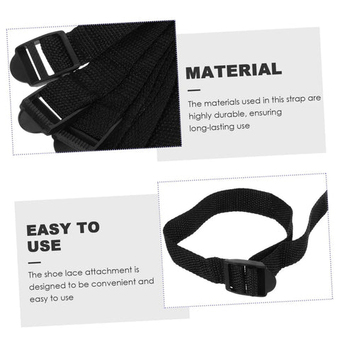 8 Pack Garden Aerator Shoes Straps For Lawn Care Durable Spiked Sandals For Grass Aeration Easy To Use Lawn Aerating Shoe Straps For Men And Women Everyday, close-up of black nylon strap with buckle.