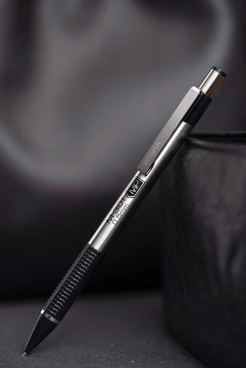 Heavy Duty 0.7Mm Mechanical Pencil Two Pack Designed As A Daily Driver With Lightweight Steel Tubes, silver finish and rubber grip.