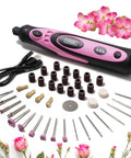 Pink 4V Cordless Rotary Tool Kit with 42 accessories for DIY crafts, engraving, polishing; lightweight, portable, beginner friendly