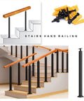 Top Tier Adjustable Handrail Kit For Outdoor Steps Built Tough With Solid Wood And Heavy Duty Iron Posts No Sweat Weather Sealing Keeps Your Front Porch Safe And Sturdy Always, featuring wood rails and metal posts.