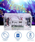 DIY Bluetooth Speaker Kit With USB Mini Stereo Amplifier Soldering Kit LED Lights Transparent Case on stage background