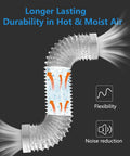 Heavy Duty Dryer Vent Hose 4 Inch Diameter 8 Foot Length Flexible Exhaust Ducting With Thick 6 Ply Aluminum Foil Insulation