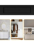 Ultra Narrow Recessed Sliding Closet Door Handle 8cm Long Stainless Steel Flush Mount Hardware shown with closet applications