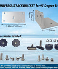 Universal Versatrack 90 Degree Aluminum Track Bracket For Boat Gunnels, Fits Tracker Versatrack, Lund Sport Track, Ranger, And Lowe Boats, Pre Drilled Mount For Rod Holders And Marine Accessories. 90° aluminum bracket, 101mm