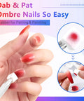 Applying ombre nails with 24 Color Hema Free Solid Gel Nail Polish Kit With Ombre Gel And Pat Paint Gel using pro brush
