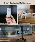 Magnetic 3 In 1 Phone Grip With Built In 3000mAh Power Bank Detachable Bluetooth Remote And Stand For Hands Free Shooting