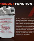 Heavy Duty Hydraulic Oil Filter Assembly 10 Micron For Petroleum Fluids Three Quarters Inch NPT Return Line Filter Housing